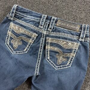 Rock Revival Vivian Easy Skinny Jeans Women's 25 Blue Denim Embellished Pockets